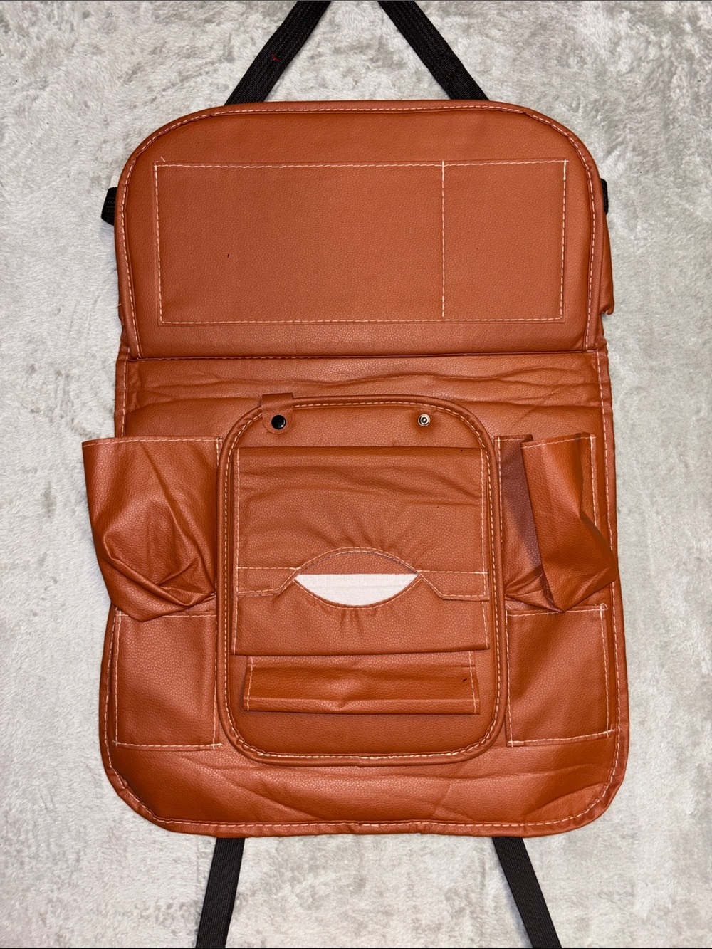 Brown backseat car organizer